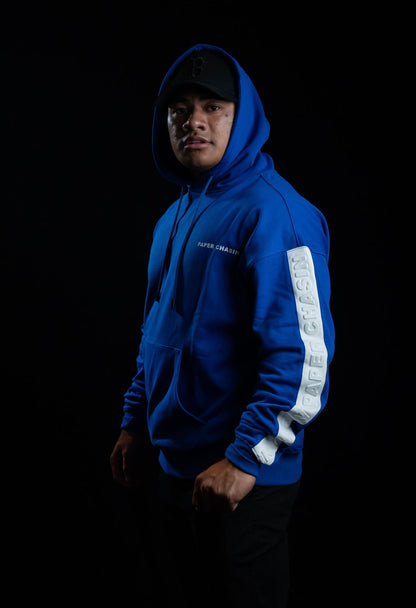 EMBOSSED PAPER CHASIN HOODY / BLUE